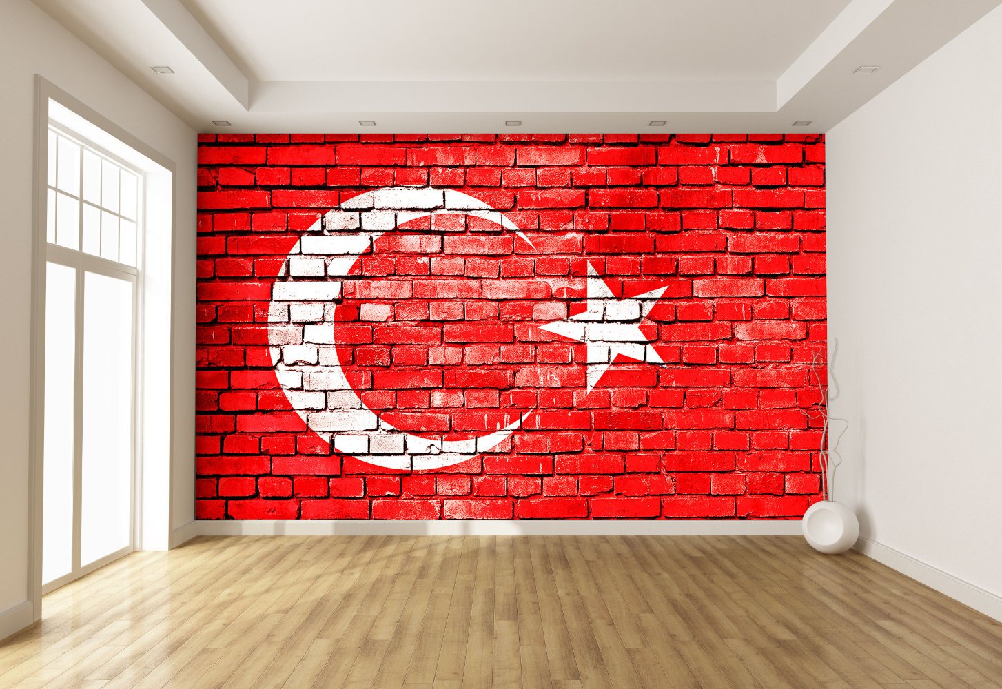 Ay Yıldız Temalı Duvar Kumaşı