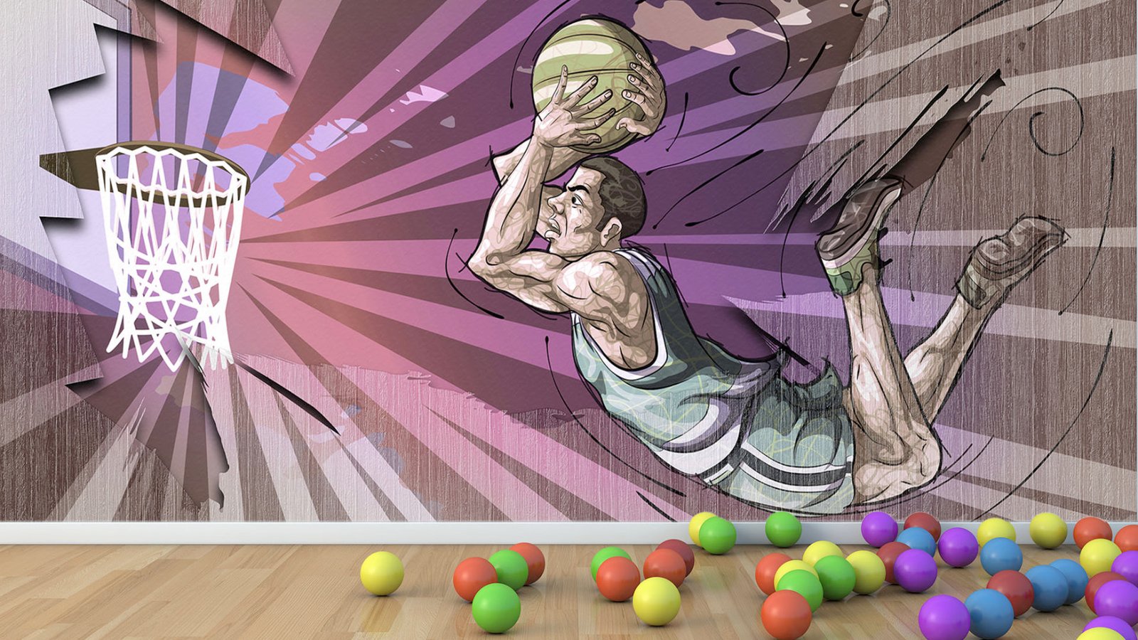 Basketbol Temalı Duvar Kumaşı