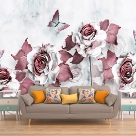 Rose Desenli Duvar Kumaşı