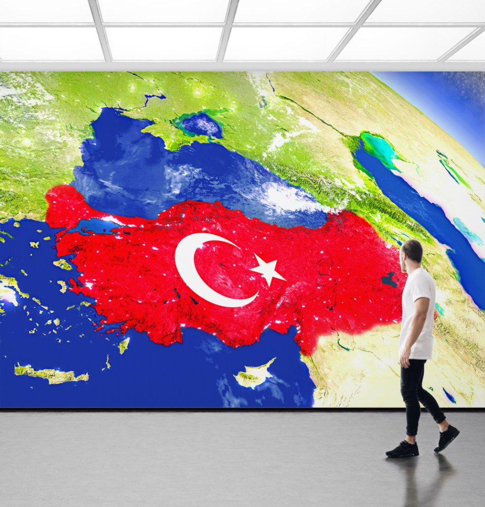 Türkiyem Temalı Duvar Kumaşı