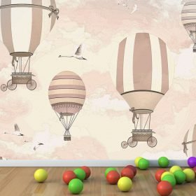 Uçan Araba Desenli Duvar Kumaşı
